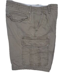 Hollister Classic Cargo‎ Fit Shorts Tan Beige Khaki 32 Snap Pockets